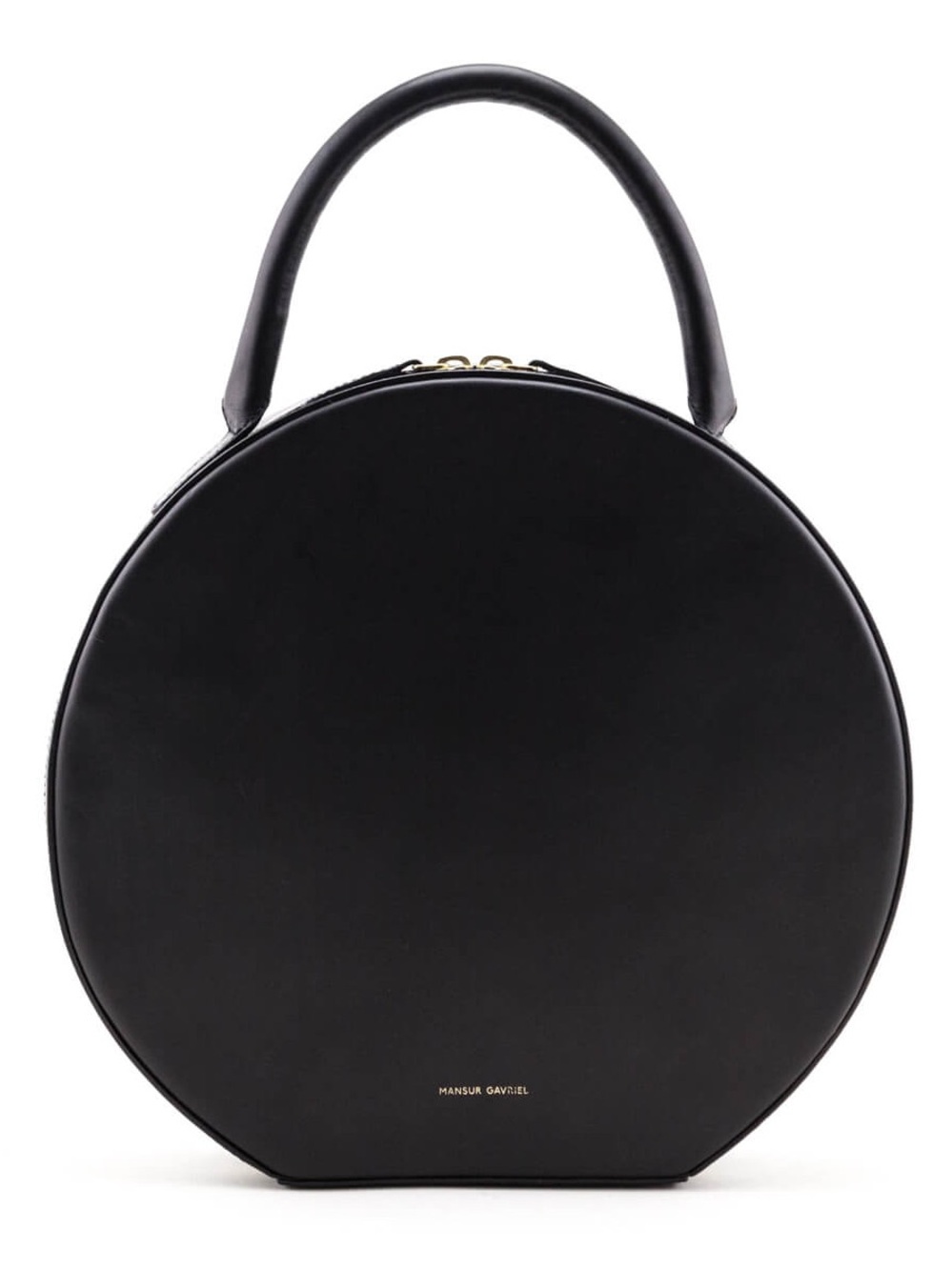 NWT MANSUR GAVRIEL BLACK VEGETABLE-TANNED LEATHER LARGE CIRCLE BAG - Picture 2 of 6